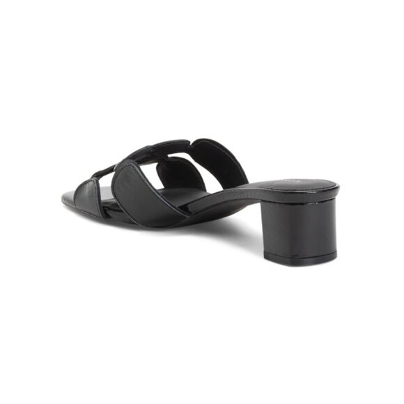 KOKO + PALENKI Black Snake Patent Leather Lively Heeled Sandals - Picture 2 of 2